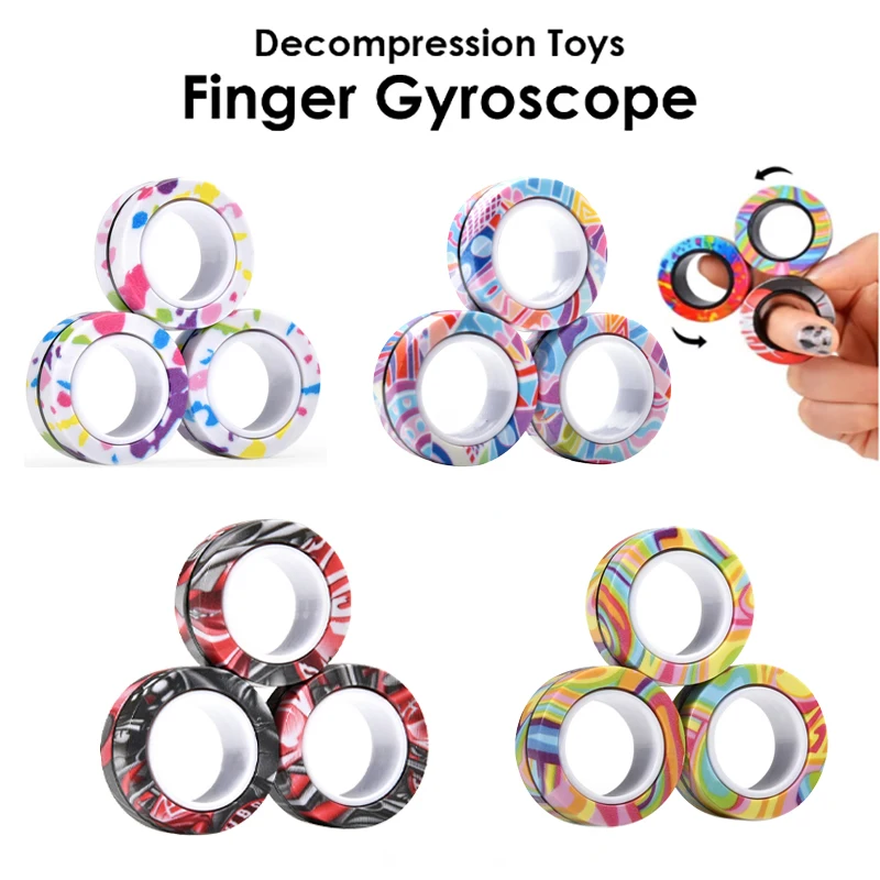 Set of 3 Magnetic Decompression Rings – Perfect Stress Relief Gift