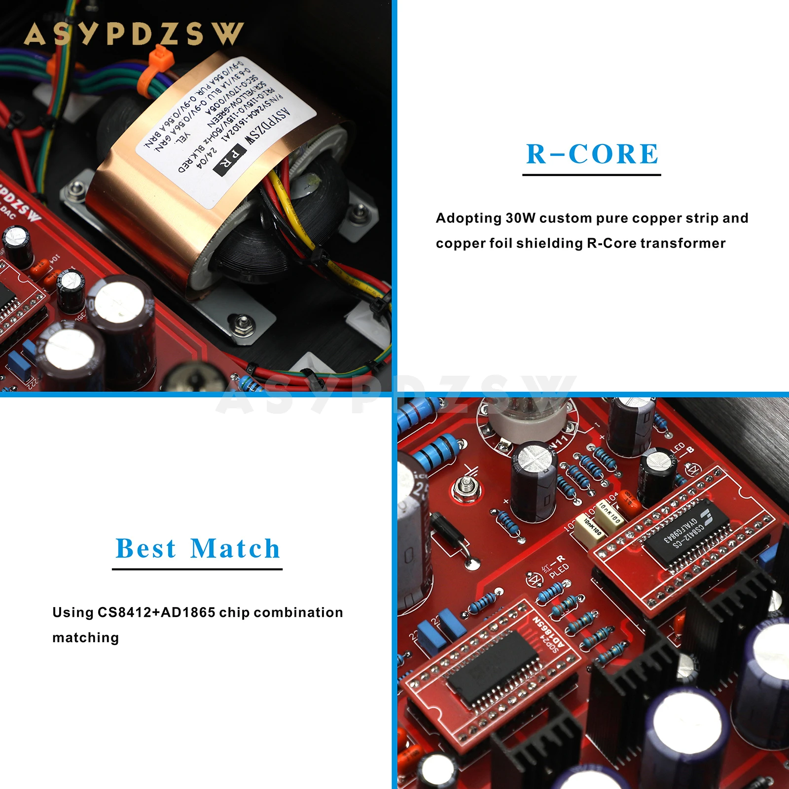 HIFI Stereo 6Z4+6N11 Tube decoder R2R NOS AD1865+CS8412 Audio AD1865 DAC (DAC Chip optional) 5