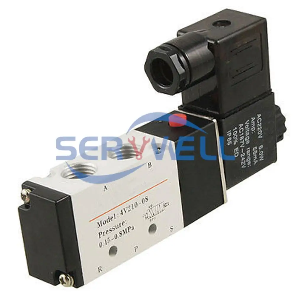 

1 шт. 4V210-06 1/8 "DC 12 V/24 V AC 24 V/36 V/110 V/220 V/380 V внутренний направляющий Тип 5 способ 2 положения Соленоидный клапан