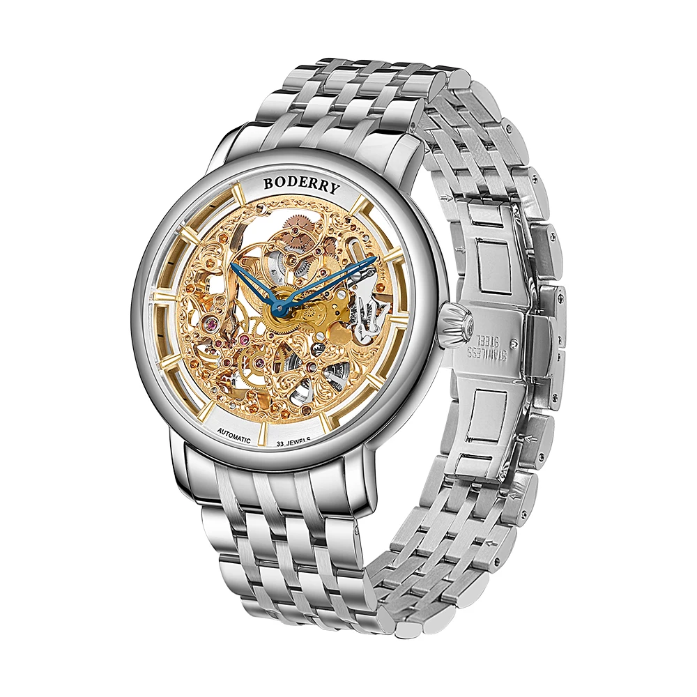 Boderry Watches Automatic Mechanical ELITE II Waterproof Sapphire Crystal Glass Wristwatches HANGZHOU CAL.5521 Movement For Men