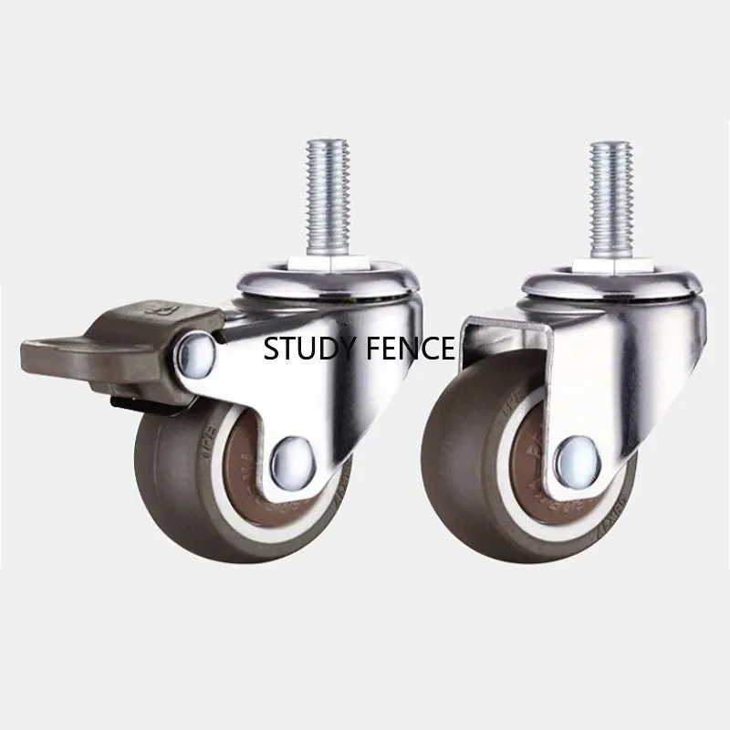 ล้อเลื่อนแบบเกลียว M6 จำนวน 4 ชิ้น ขนาด 1/1.25/1.5/2 นิ้ว สำหรับเฟอร์นิเจอร์ โต๊ะทำงาน เก้าอี้ พร้อมล้อเลื่อนแบบเงียบ อุปกรณ์ฮาร์ดแวร์สำหรับใช้ในบ้าน 1