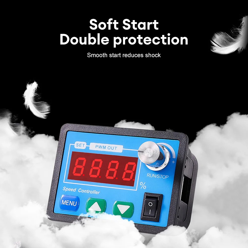 PWM DC Motor Speed Controller 0-9990RPM Adjustable DC6-55V 30A LED Digital Display Speed Governor Brushed Motor Encoder