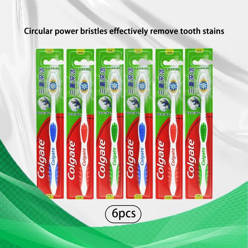 Clogate 6pcs Adult Soft Bristle Toothbrush Whitening Oral Hygiene For Sensitive Gums And Teeth Manual Toothbrush For Home Use