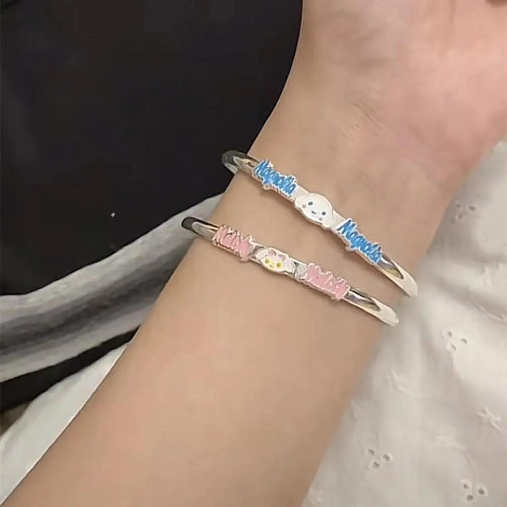 

2024 Sanrio Cinnamoroll Bracelet My Melody Kuromi Parent-Child Bracelet Jewelry Accessories Woman Kawaii Bangle Cute Girl Gift