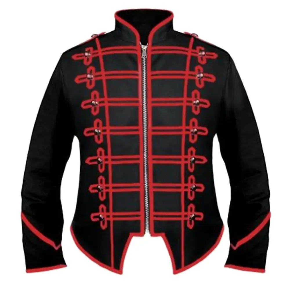 Golden Rock Star Performance Tuxedo Steampunk Marching Band Batterista Coat Costume Vittoriano Giacca Punk Militare Vintage Da Uomo