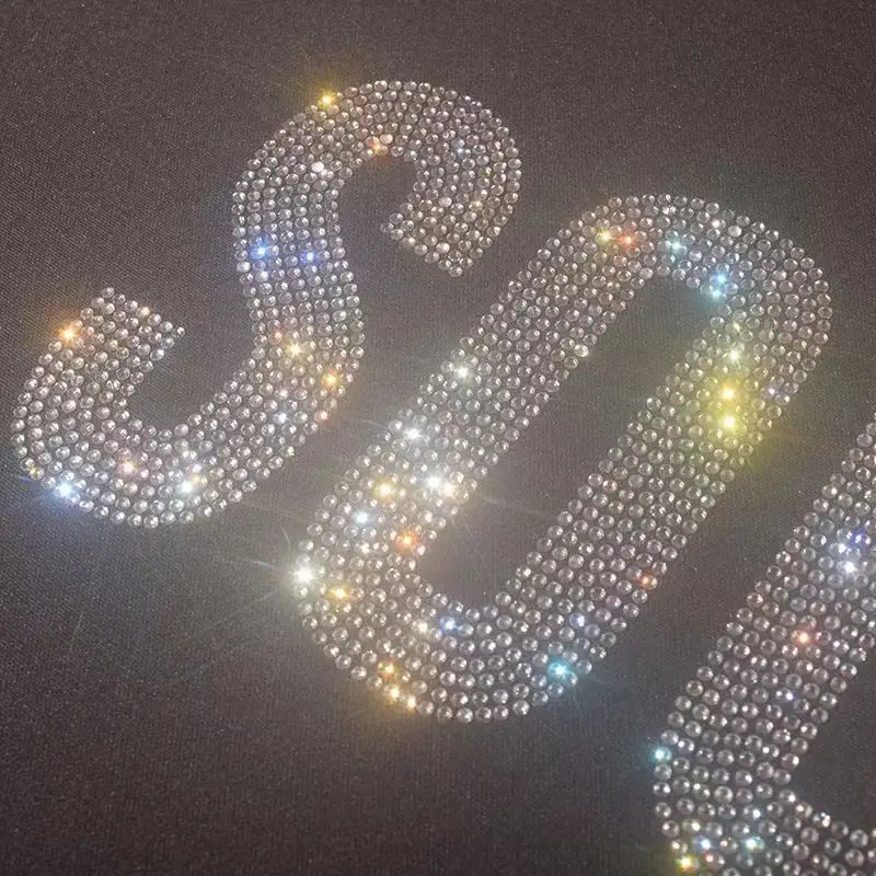 슈퍼 플래시 영문 SOUL 중공업 핫 스탬핑 다이아몬드 패턴 페이스트, 새로운 의류 액세서리, 핫 스탬핑