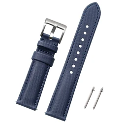 Premium Sailcloth Nylon Quick Release Watch Strap for Men & Women - 20mm & 22mm (Blue)