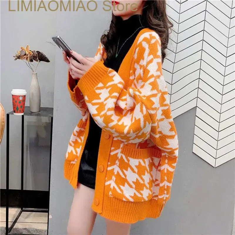 Женский однобортный Кардиган с V-образным вырезом, фиолетового, оранжевого или белого цветов