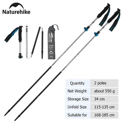 Ultralight Foldable Aluminum Trekking Poles (Silver - 2 poles)