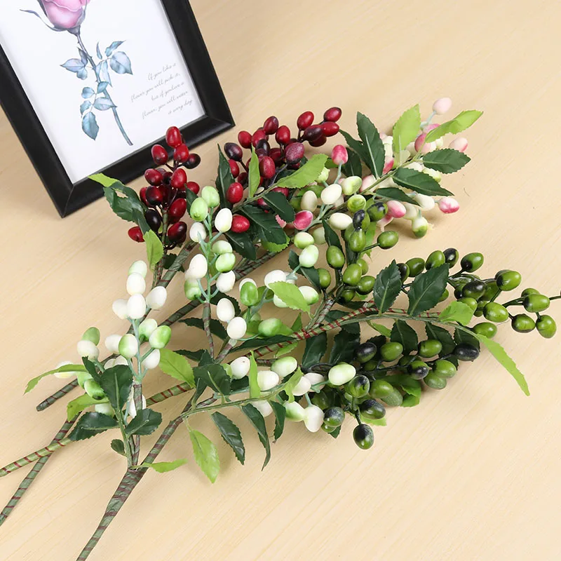 

Artificial Berry Branch for Wedding Home Decorative Artificial Cherry Fruit Fake Pomegranate for Christmas Decor