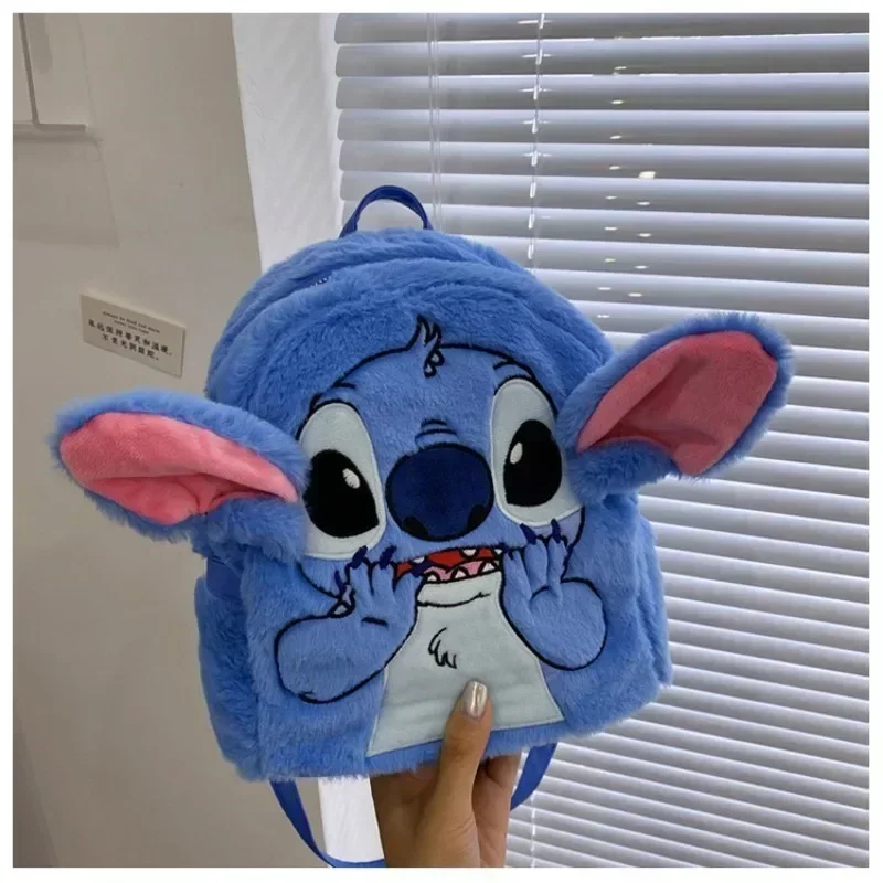 Disney sewn plush backpack cartoon fashion 3D mini women's backpack large capacity cute children's school bag