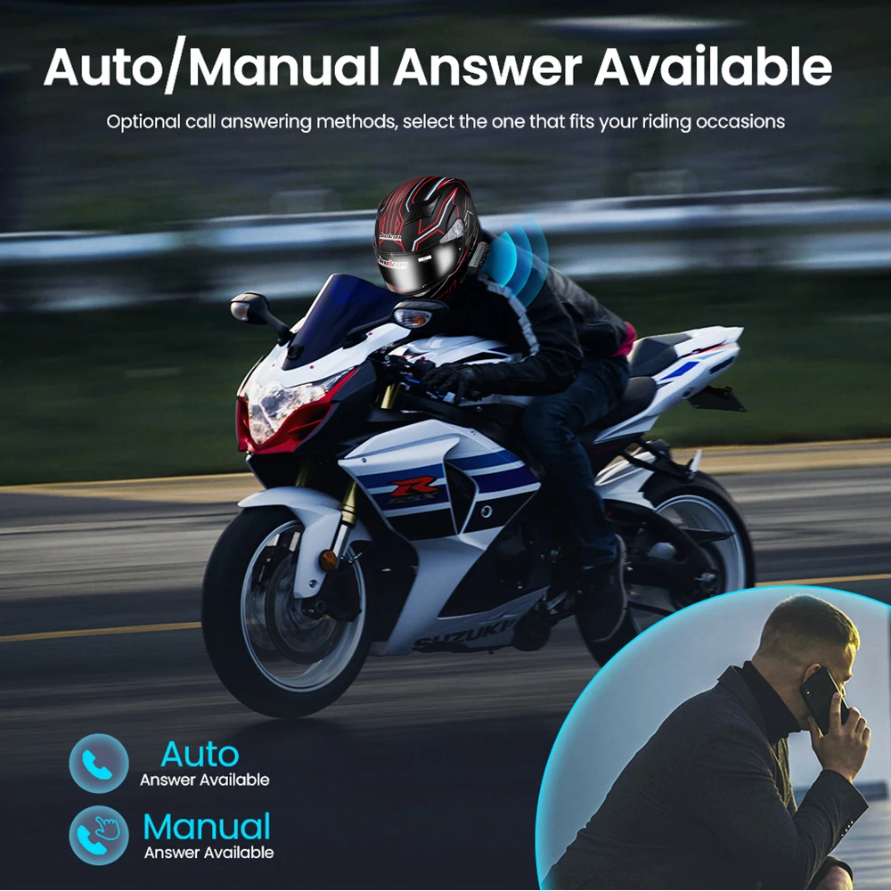 NYF Bluetooth Motorcycle Helmet Headset Wireless