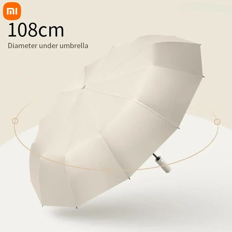 24 Bone Solid Color automatic umbrella Light Collapsible Large Format Outdoor Sunshade UV Protection