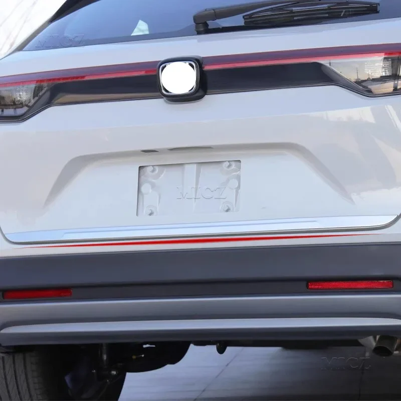 

Для Honda Vezel 2023 HRV 2022 2021 Защитная отделка для багажника автомобиля, нержавеющая сталь, задний бампер, порог автомобиля, задняя дверь, отделка, наклейка