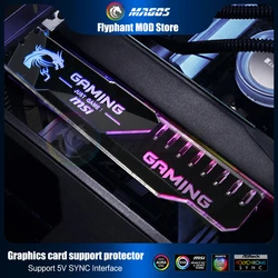 Graphics Card Support ARGB Mirror Cover Plate GPU Protector Stand Holder ROG MSI AROUS AMD NVIDIA Logos Light Motherboard SYNC