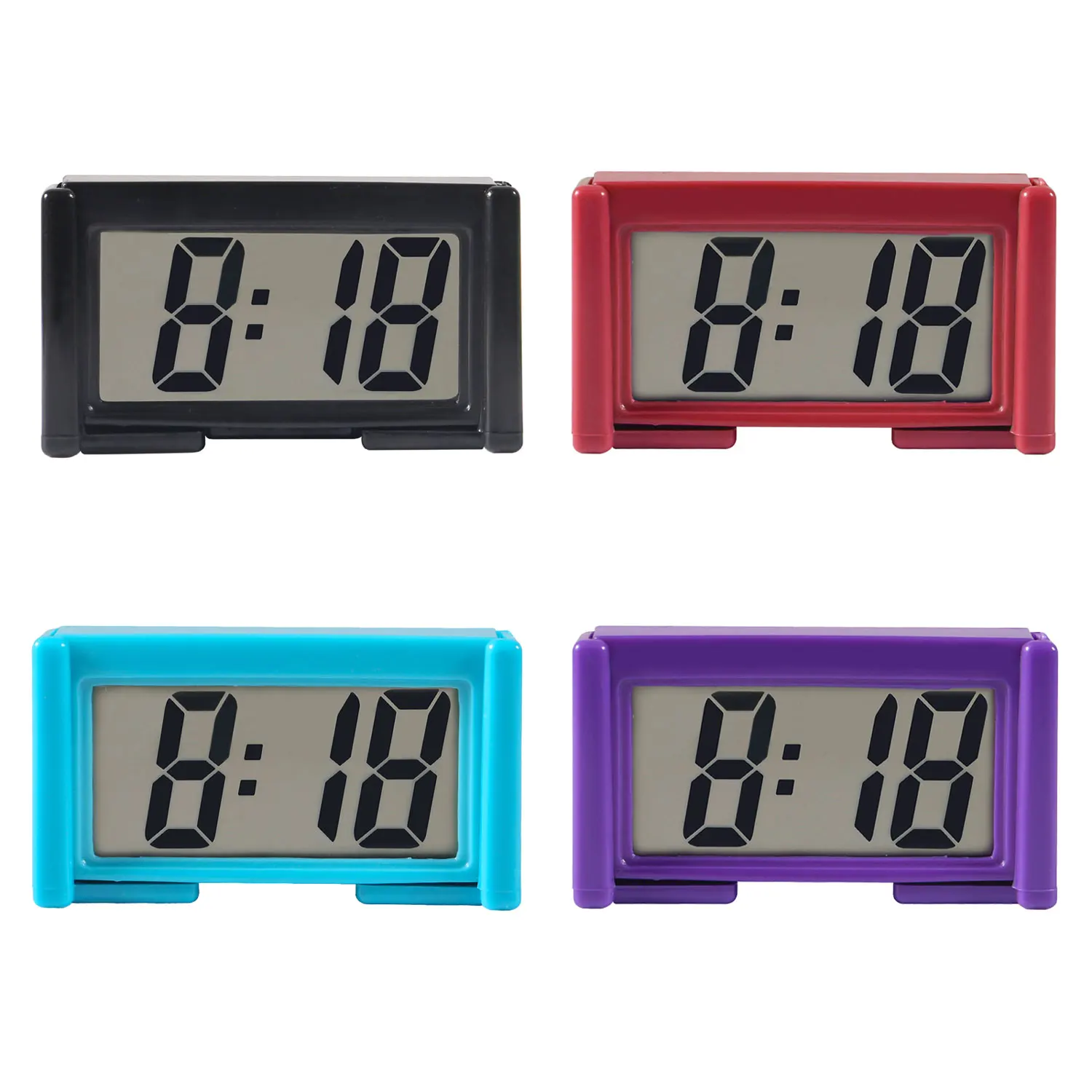 Mini Car Dashboard Digital Clock Vehicle Self-Adhesive Clock with LCD Time  Day Display Automotive Stick