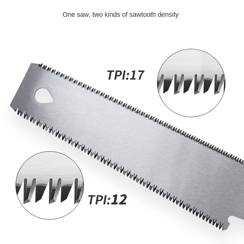 Japanese Hand Saw 6 Inch Double Edge Sided Pull Saw SK5 Flexible Blade 14/17 TPI Flush Cut Beech Handle Wood for Woodworking