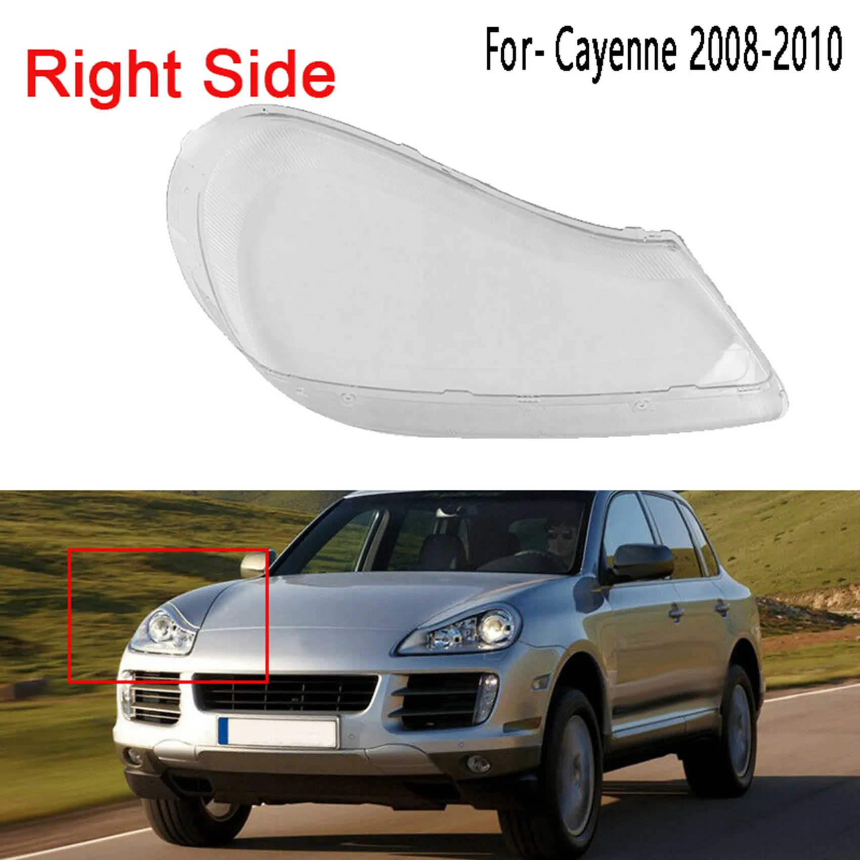 へのご Headlight 200810 Porsche Cayenne Left Headlight Lens Cover