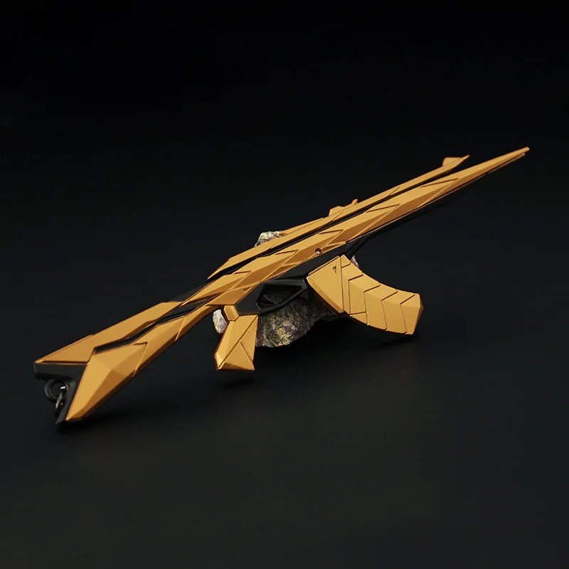 Valorant Weapon Vandal Araxys Golden 18cm Metal Weapon Model Keychain Game Peripheral Machine Gun Display Gifts Toys for Boys 3