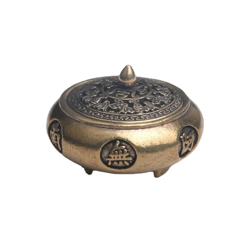 

Five blessings cover tripod incense burner desktop ornaments Nafu sandalwood incense incense burner copper