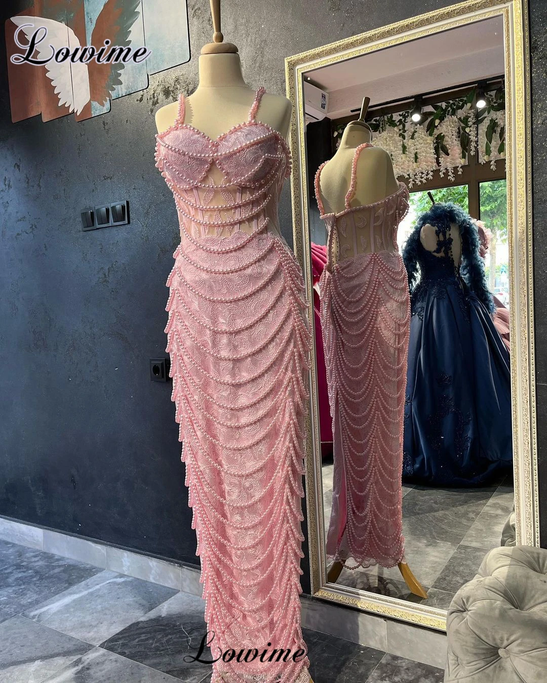 Sweet Pink Pearls Cocktail Dresses Mermaid Feathers Spaghetti Prom Dresses Boho Evening Party Gowns For Teens Vestidos De C&oacute;ctel evening dresses cocktail dress