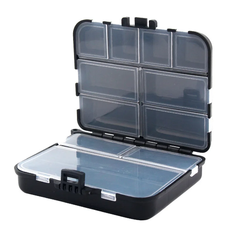 thumbnail image 2 of TOPIND Double Sided Fishing Lures Box Transparent Plastic Bait Hooks Boxes Terminal Tackle Bits Clear Storage Box Organizer Case 14 Compartments With 2 of 14