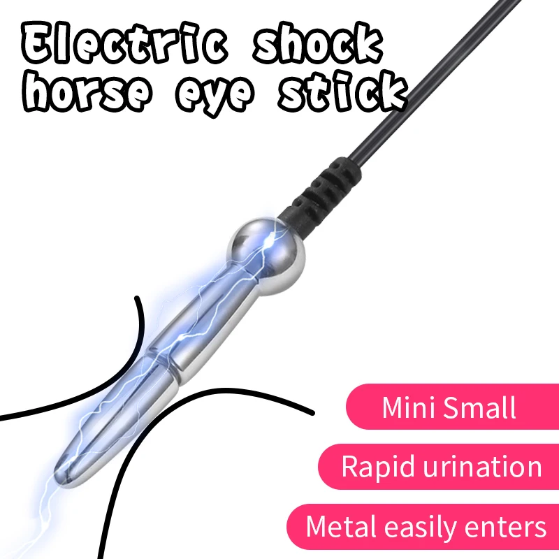 Electric Shock Penis Plug Metal Short Urethra Sounding Rod Toy Horse Eye Stimulator Urethral Masturbator Adult Mens penis sex toys