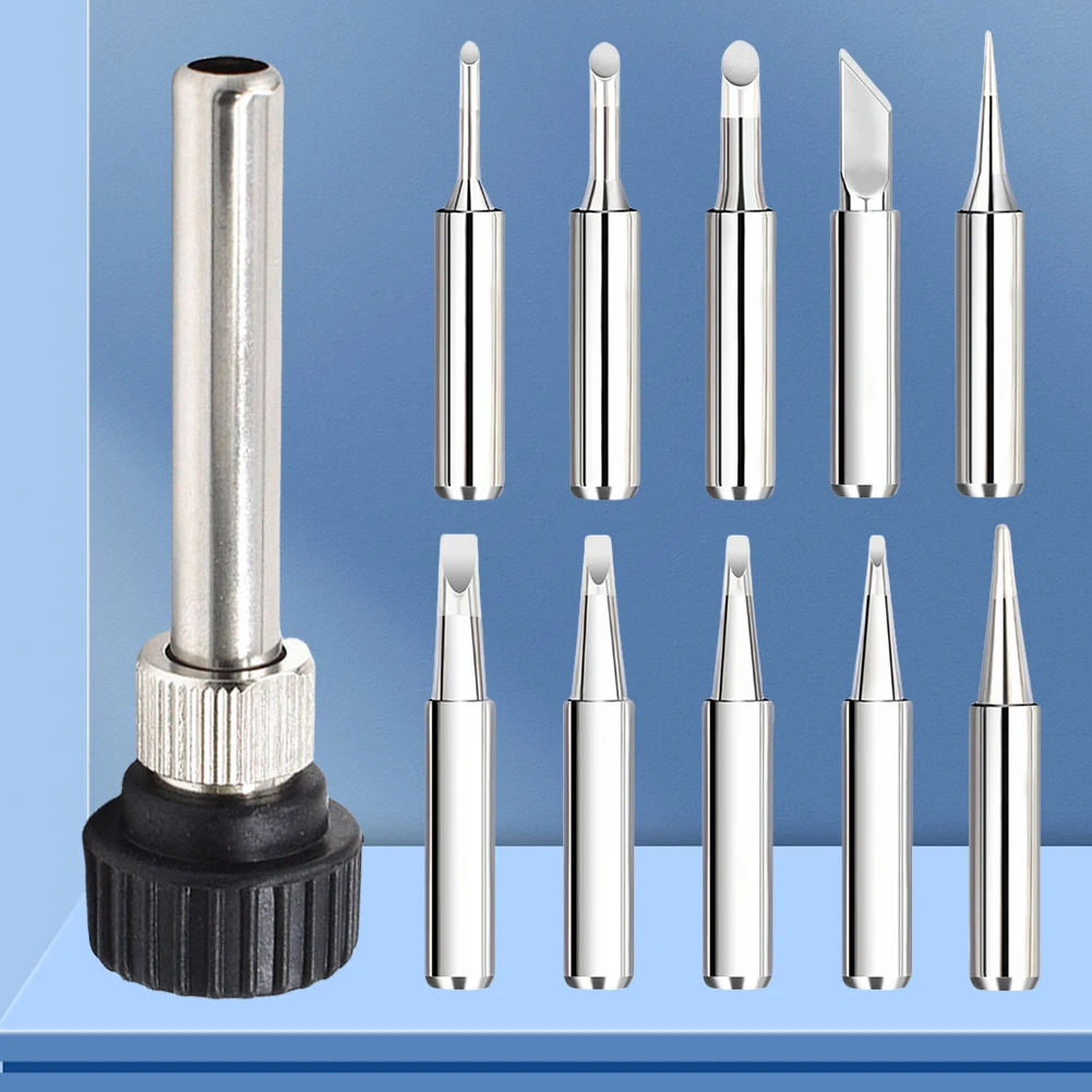 1-3Set Solder Iron Tip with Welding Sleeve 900M Lead-Free Replaceable Soldering Tip Welding Tips Head Welding Station Tools