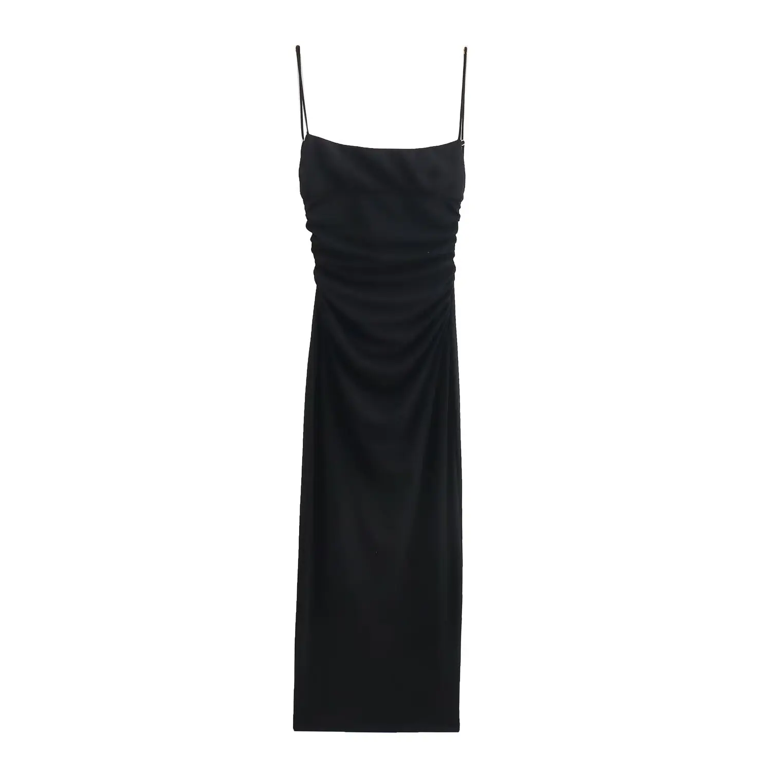 thumbnail image 1 of HH TRA Vestido plisado sin espalda para mujer, nuevo vestido de verano a la moda para vacaciones, elegante y elegante estilo playero, vestido camisola hasta los tobillos en 4 colores, 1 of 5