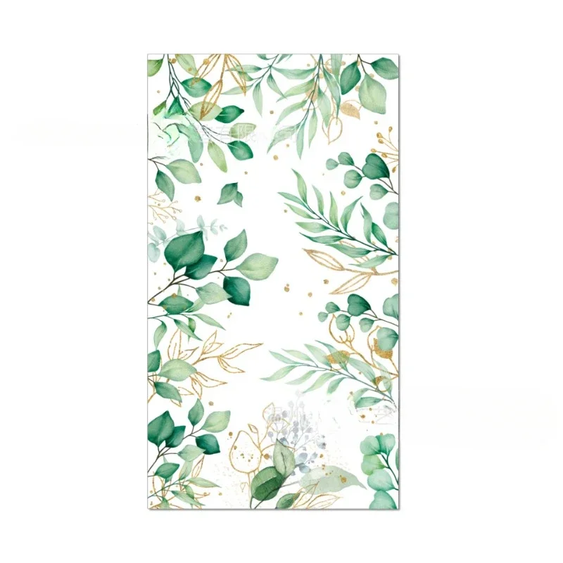 Disposable Paper Placemats Tissue Paper Decoration 20pcs/P 33*40cm Eucalyptus Leaf Wedding Birthday Long Tissue Paper Party Disposable Decoration Wine Glass Flower Paper Placemat