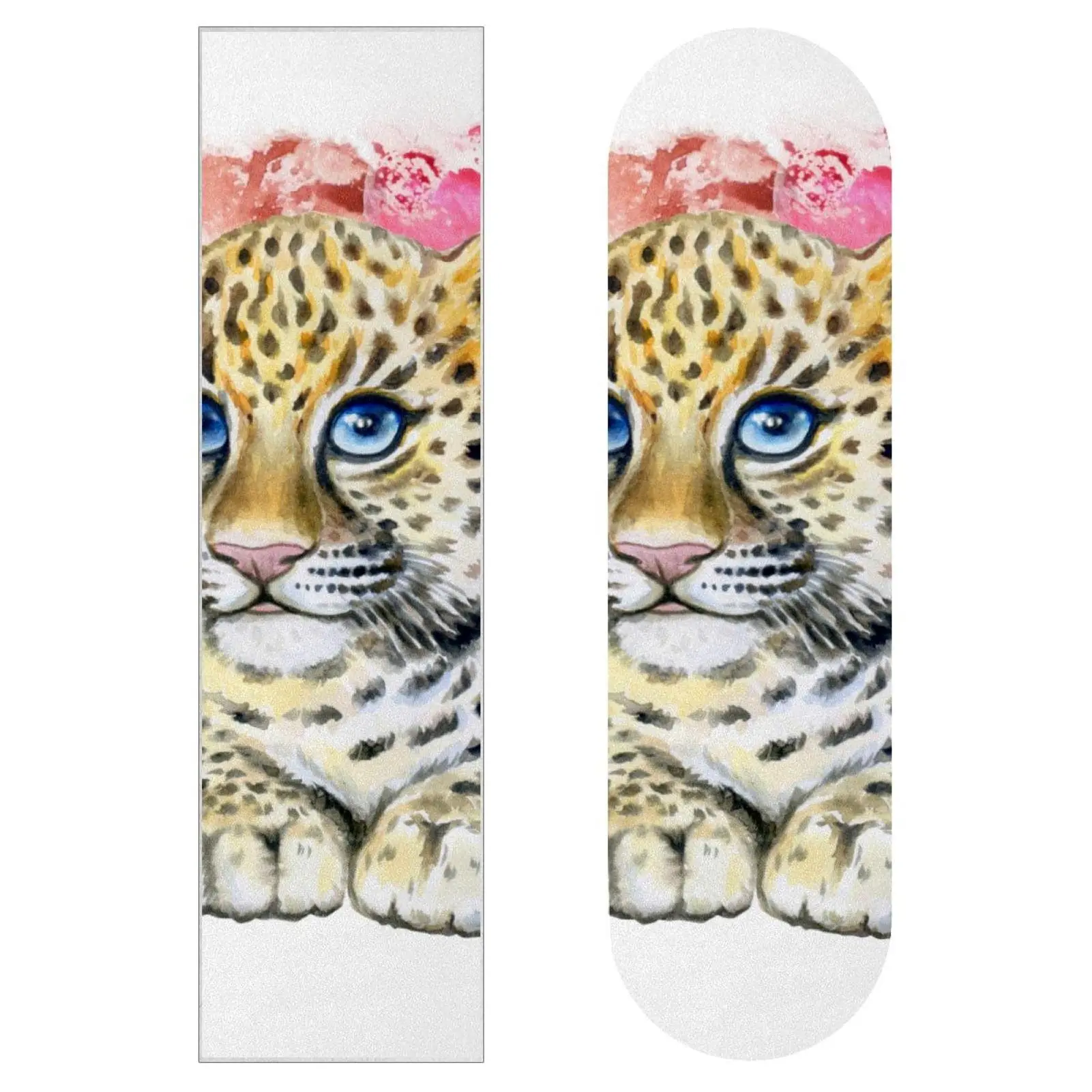 Imprimé Peau Léopard Grip De Skateboard Bande Grip Antidérapante,Auto-adhésif Griptape De Longboard,sans Bulles,Peut êTre Coupé(84 * 23cm 1pcs