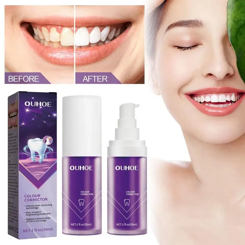 

V34 Teeth Color Corrector Toothpaste 30ml Deep Cleaning Tooth Care Tooth Paste For Correct Yellow Teeth Cleaning Stain Removal