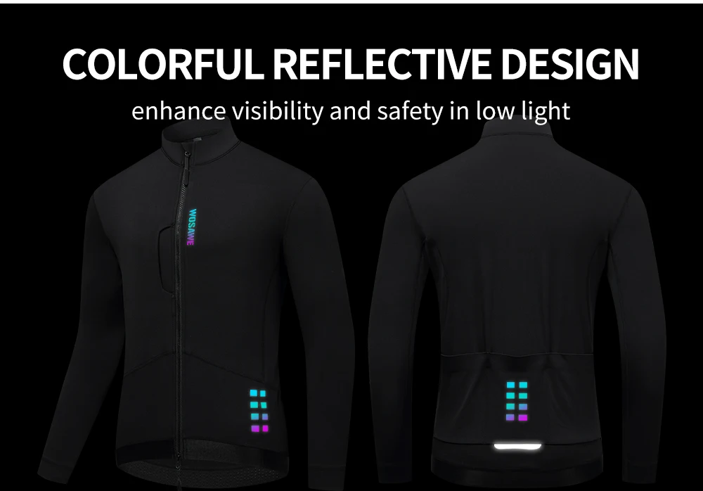 WOSAWE Winter-Thermo-Radtrikot, winddicht, zum Aufwärmen, für Rennrad, MTB, Fahrrad, langes Trikot, Herren-Radsport-Shirt – Detail 11