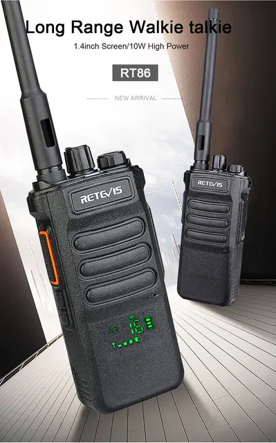 Retevis RT86 Talkie Walkie Longue Portée, 2600mAh Heavy Duty Radio