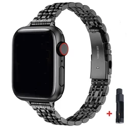 Elegant Stainless Steel Watch Strap Bracelet for 38 40 41mm (Black-Tool)