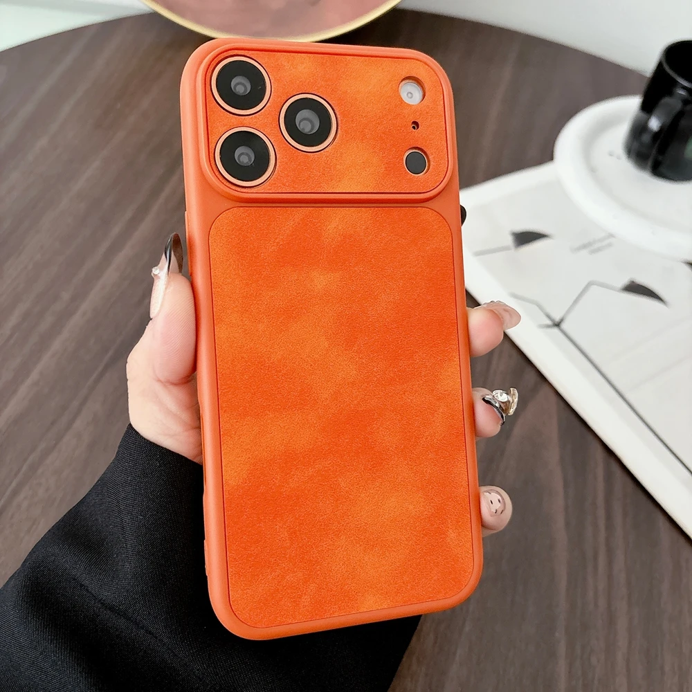 Luxury Leather Matte Phone Soft Case - Shockproof Back Cover