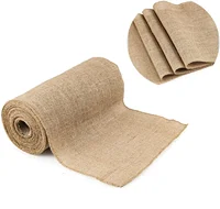 30cm Width Jute Linen Vintage Natural Table Runner  Burlap Rustic Khaki Party Country Wedding Decoration Chair Decor 1