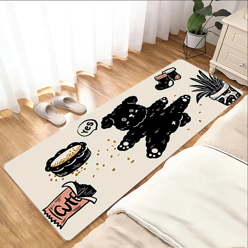 Non-slip Mat Black Cat Bathroom Floor Mats Kitchen Carpet Doormat Entrance Door Rug Home Foot Bath House Hallway Welcome Bedroom 4