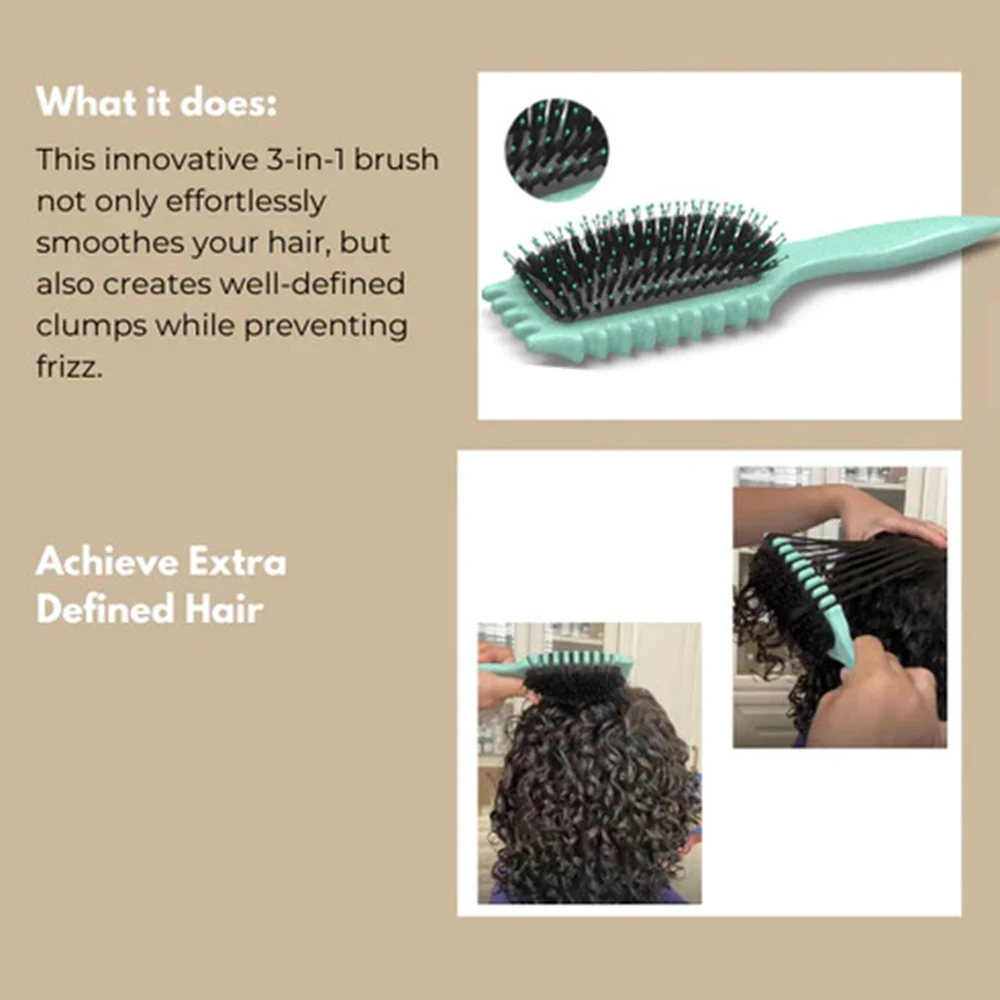 Professional Bounces Curling Define Styling Brush Women Styling Tool Washable Soft Tooth Massage Combs For Curly Hair Styling 3