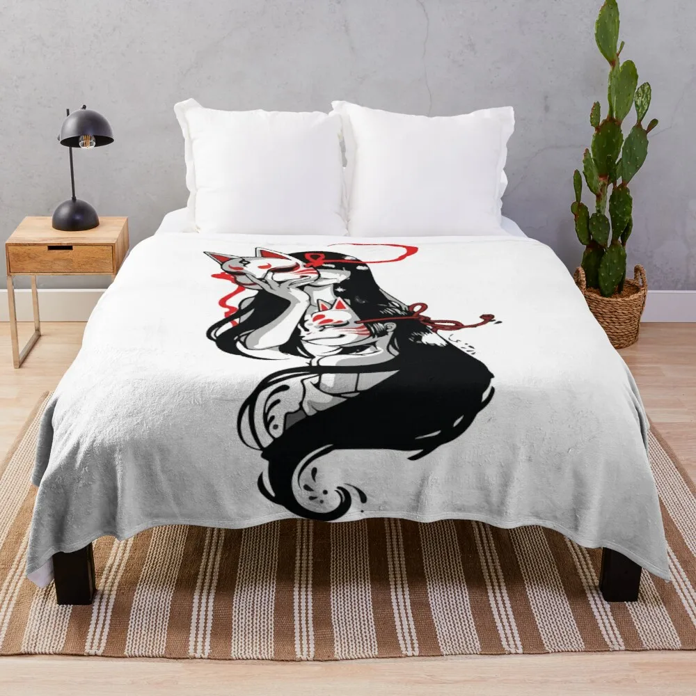 

Kitsune Girl Throw Blanket Luxury Brand Blanket