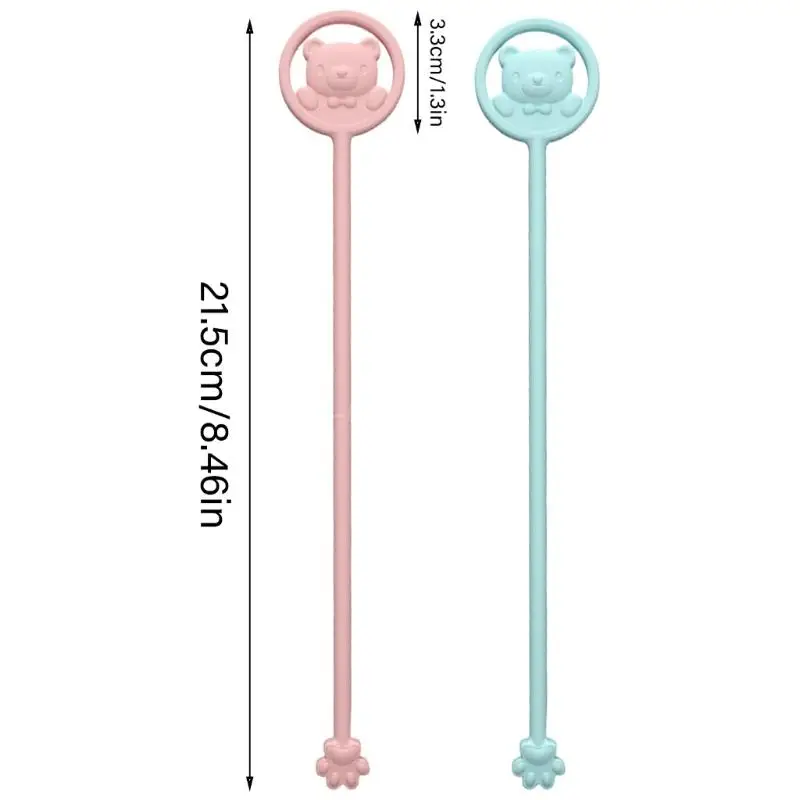Baby Formula Mixer Cartoon Mixing with Temperature Sensing Function for Perfectly Warm Feeding Silicone Stirrer