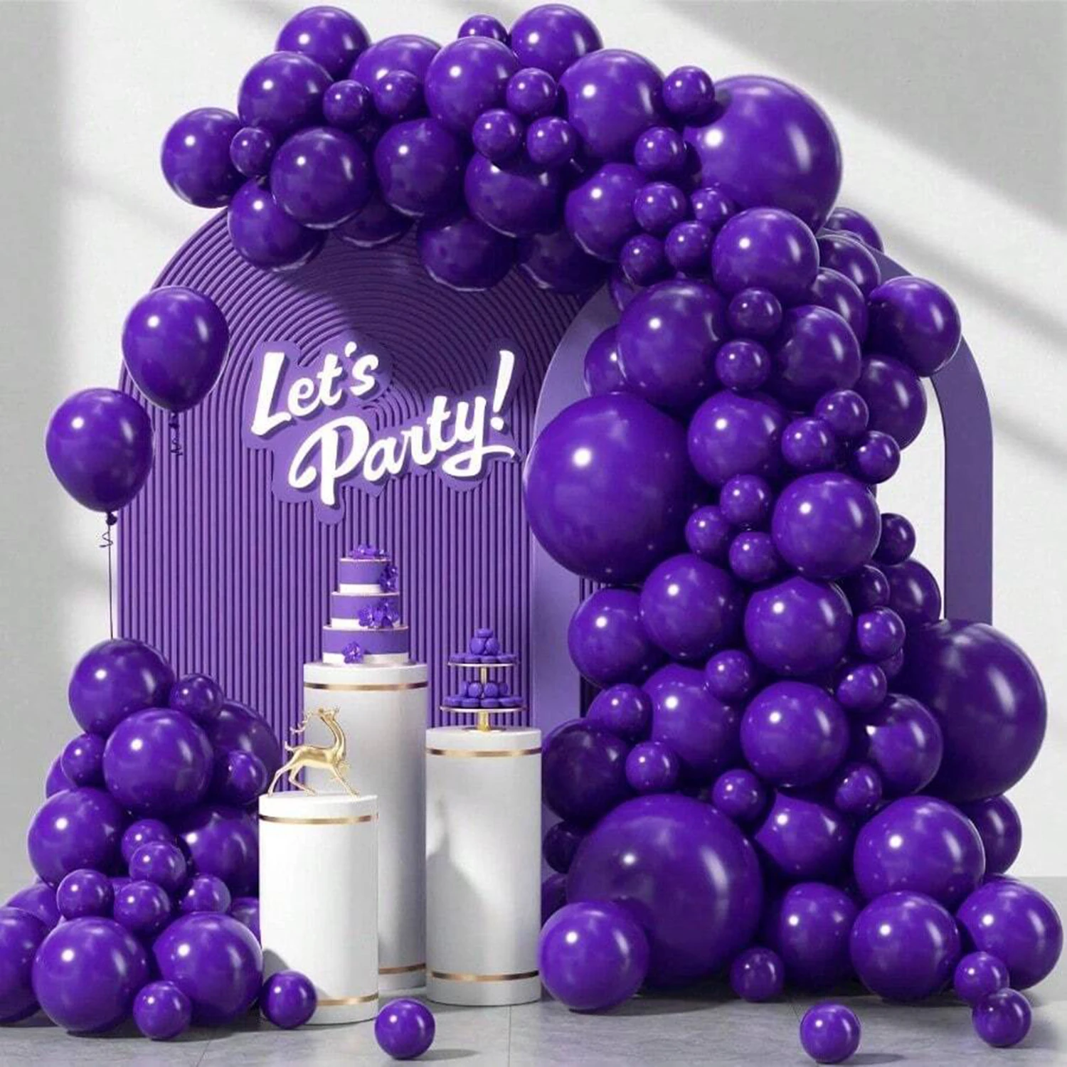 120 Stück Dunkelviolette Luftballons, 18 12 10 5 Zoll Lila Ballons Verschiedene Größen Ballonbogen-Set für Abschlussfeier Geburtstag Hochzeit – Detail 1
