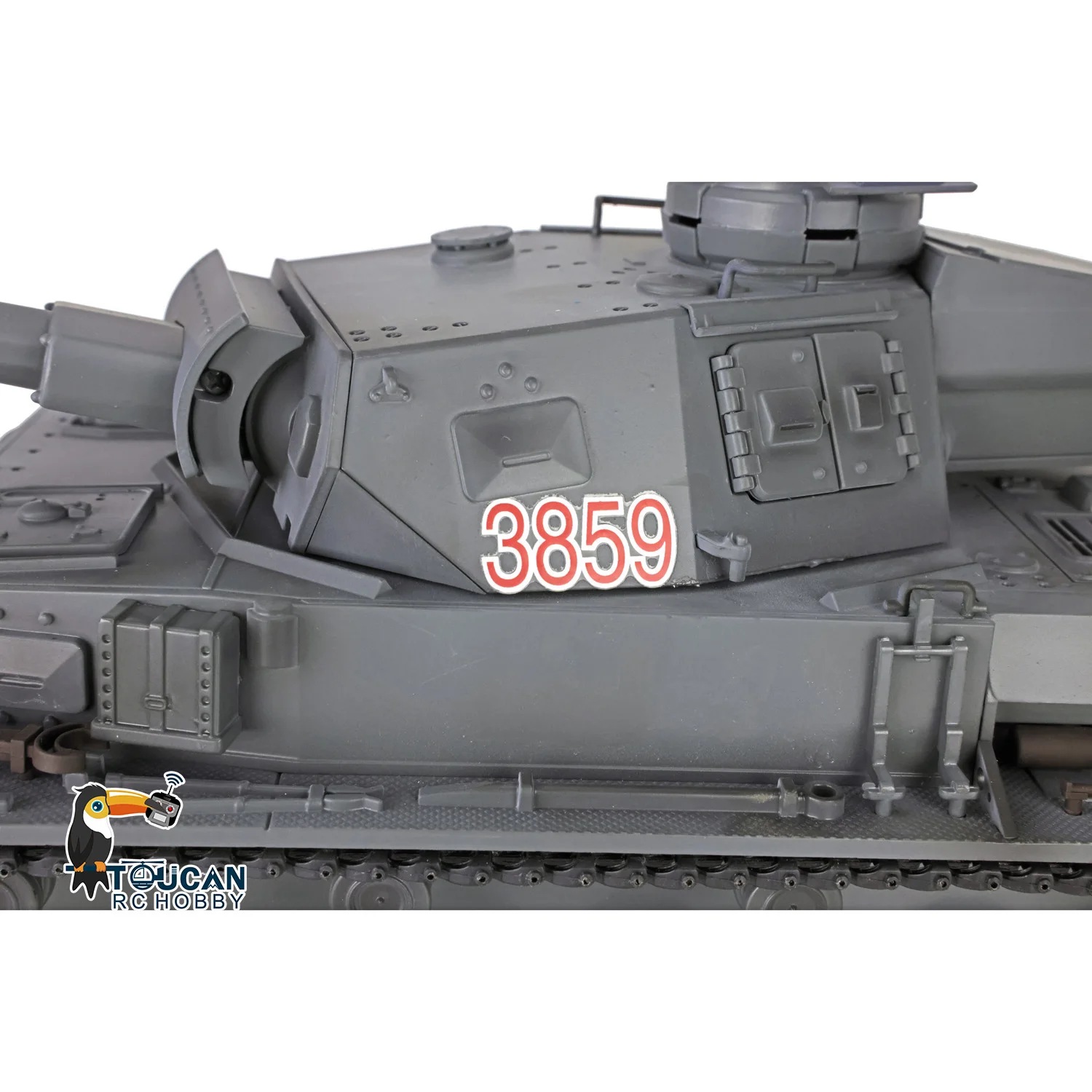 RTR RC 탱크 헹롱 3859 1/16 그레이 7.0 플라스틱 독일군 팬저 IV F2 모델 도색된 로드 휠 포함 군인 배터리 2.4G TH17411