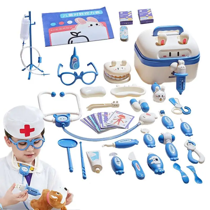 

Doctor Toy Set Realistic Pretend Children Doctor Kit With Storage Box Colorful Doctor Kit Stimulating Imagination Heatproof Toys