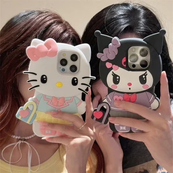 Handbag KT Kuromi For iPhone 17 16 15 14 13 12 11 Pro Max Silicone Soft Cover Case 1