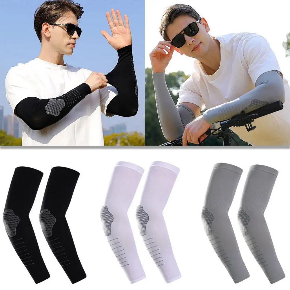 Ice Silk Sunscreen Arm Sleeves 1 Pair for Cycling Sports