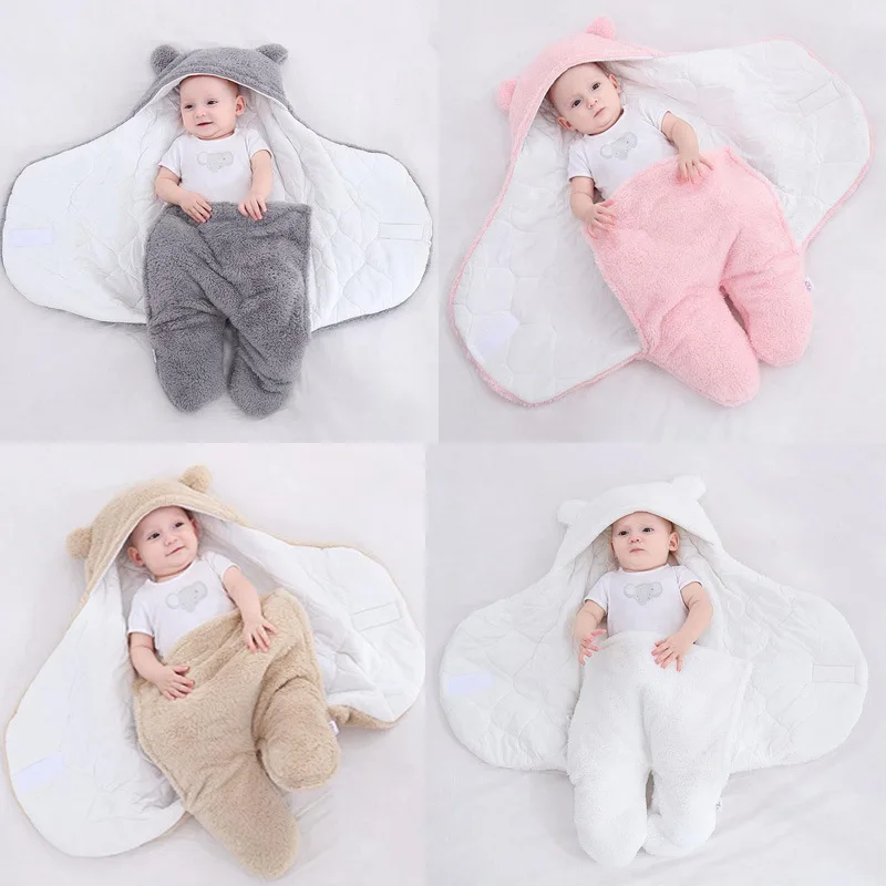 

0-9 Months Newborn Baby Soft Wrap Blankets Baby Sleeping Bag Envelope Infant Sleepsack Cotton Thicken Cocoon For Newborn Gift