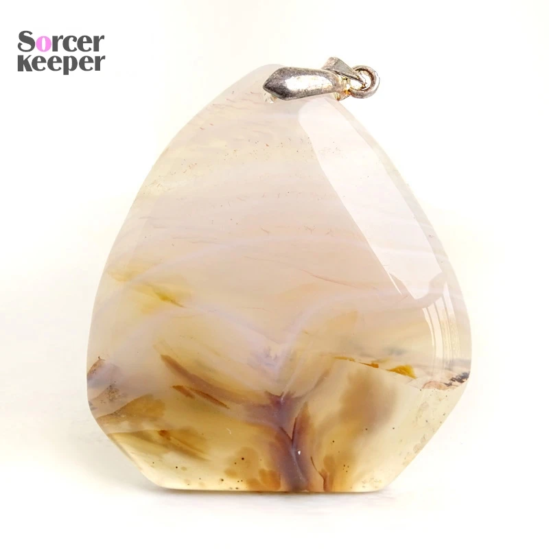 

SorcerKeeper Natural Slice Agate Charm Pendants Wholesale Lace Onyx Gem Stone Crystal Necklace Pendant for Jewelry Making RS468