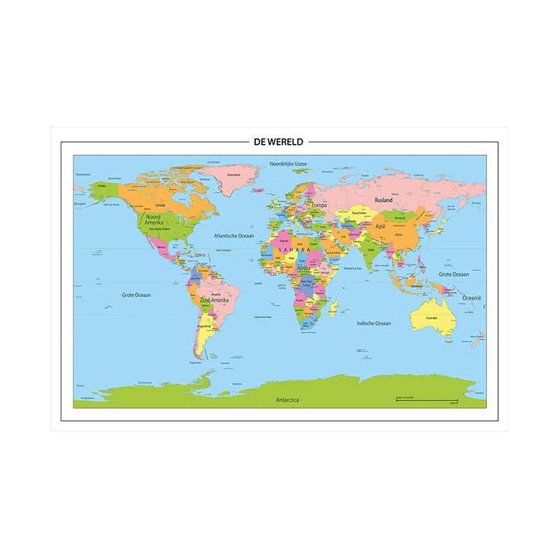 Картина-на-холсте-90-х60-см-Голландская-карта-мира