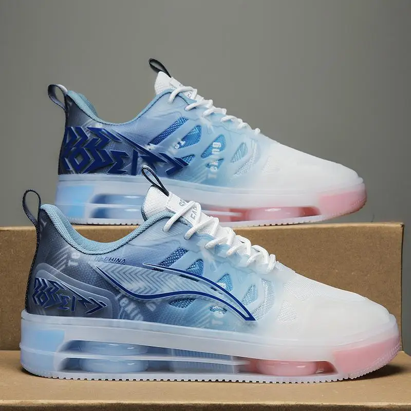 

Men's Shoes 2023 Spring New Korean Style Sports Breathable Mesh Air Cushion Boys Casual and Lightweight Couples Running Shoes
